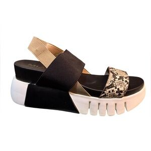 MIA Zofia Platform Wedge Snake Embossed Sandals